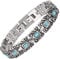 Schmucksachen 7.3 '' Weinlese tibetanische Silberne Blaue Türkisarmbandfrauen-Therapie magnetische Armbänder für Frauen Ladies + Free Link + 2pcs freie Türkissteine