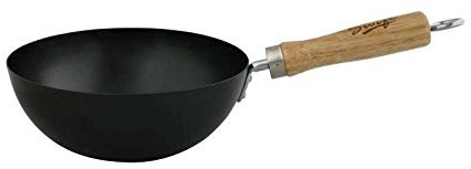 Dexam Small Wok - Carbon Steel Body with Wooden Handle - 8 - 20Cm (Pack of 2)