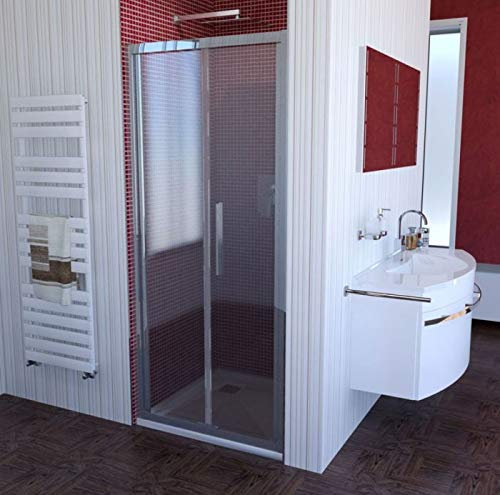 Porte pliante pliable/80, rotation de porte douche 800 x 2000 mm (BxH), porte en verre douche nische 80 cm, 2 pièces, ESG 6 mm