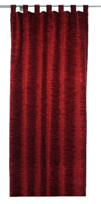 Georg Chr. Wirth Thermo Chenille Vorhang Jasmin unifarben, 335 g/qm Einzel Gardinenschal, weinrot, 200X175 SCHLAUFEN