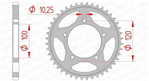 Stahl-Kettenrad AFAM 525-43Z (Schwarz)