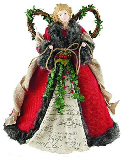 Santa 's Workshop Homespun Engel Weihnachtsbaumspitze, rot, 40,6 cm