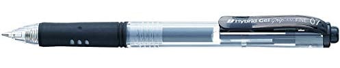 Pentel Hybrid Gel Grip Retractable, Black, Pack of 12, K157-A