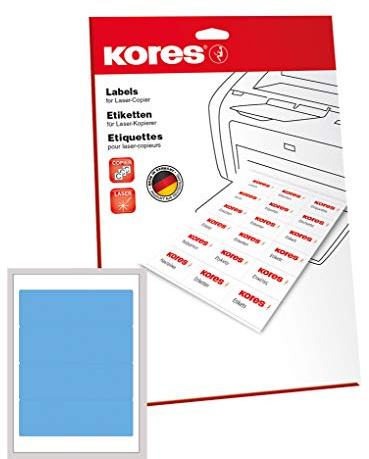 Kores Ordnerrücken-Etiketten für Ink Jet, Laser und Kopierer, 192 x 61 mm, 25 Blatt, weiß