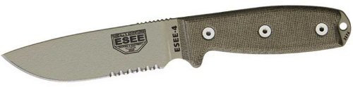ESEE, Outdoormesser, Klingenlänge: 11.43 cm, Model 4 Part Serrated