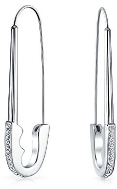 Sicherheitsnadel Symbol Der Unterstützung Für Vertriebene Menschen Einfädler Ohrringe Kristall Akzent Silberton Chirurgenstahl Charmes Hinzufügen