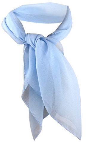 TigerTie Damen Chiffon Nickituch in blau hellblau einfarbig unicolor - Halstuch Größe 50 cm x 50 cm