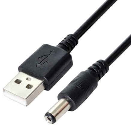 CY DC 5 V USB 2.0 un tipo macho a 5.5 x 2.1 mm de alimentación de CC Plug Conector de Barril adpter cable negro 80 cm