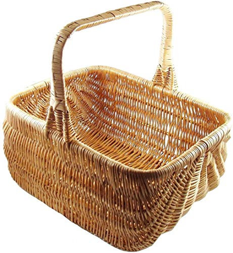 KORBVERSAND Einkaufskorb geflochten aus Vollweide - 35x26x30 cm - Klein - Robust & Stabil - Hollandkorb Pilzkorb Beerenkorb Aufbewahrungskorb Präsentkorb Picknickkorb Autokorb Geschenkkorb Blumenkorb