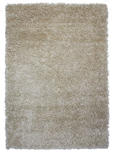The Rug House Soft Non Shed Thick Plain Easy Clean Shaggy Rugs Ontario - 16 Colours and 8 (Cream 160x220cm)