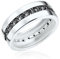 Rafaela Donata Damen-Ring 925 Sterling Silber Zirkonia schwarz - Moderner Silberring in Memoire-Form mit Steinen