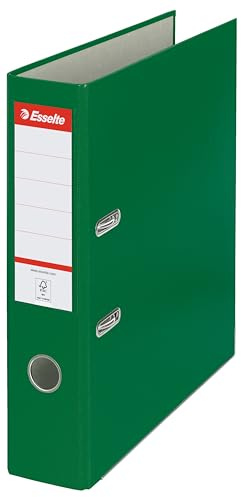 Esselte DIN A4 Ordner, Grün, 75 mm Rückenbreite, Kunststoff, 20er-Pack, 11256
