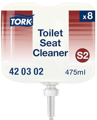 Tork Toilettensitzreiniger, 420302, WC-Brillen Reiniger für zusätzliche Hygiene, für S2 Spender-Systeme, Premium-Qualität, 8 x 475 ml