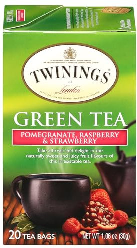 Twining Tea Green Pomegranate, Raspberry, Strawberry, 20 ct