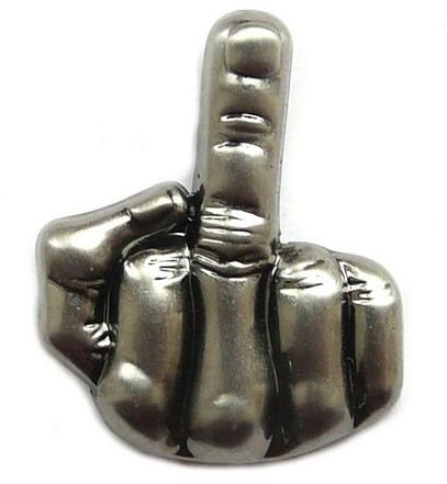 FahnenMax® Pin Anstecker Finger silberfarben