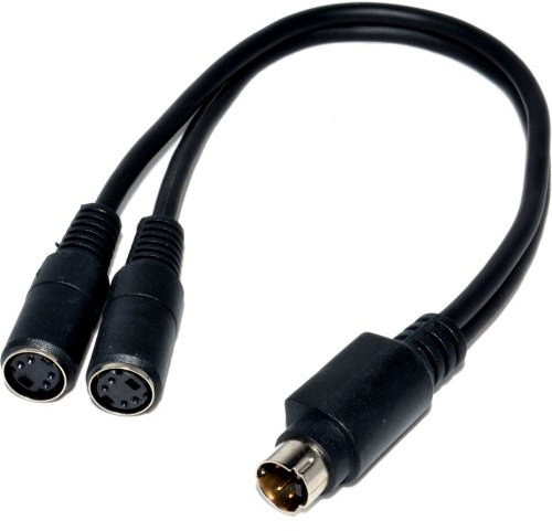 SVHS S-Video Diviseur câble 4 Broches Mini DIN Adaptateur Cordon - 2 vers 1