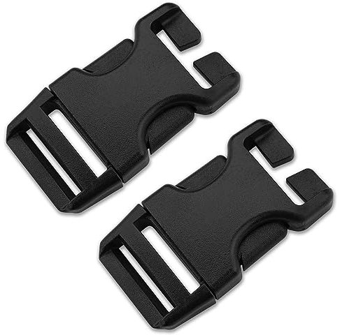 AceCamp® Duraflex Schnell-Steckverschluss [2x25mm – schwarz] - Gurtbefestigung Kofferverschluss - Rucksackverschluss - Einfache Anbringung - Robuste Schnalle.