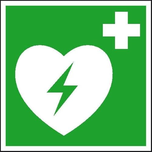 Automatisierter externer Defibrillator (AED) SafetyMarking langnachleuchtend, Folie, 15x15 cm