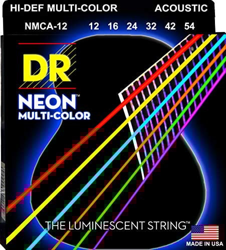 DR String MCA-12 Multi-Color Jeu de cordes pour guitare acoustique