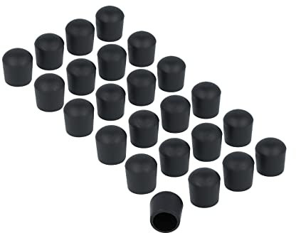 GLEITGUT 24 x Fußkappen 10 mm Rohrkappen schwarz Stuhlkappen Endkappen für Rundrohre