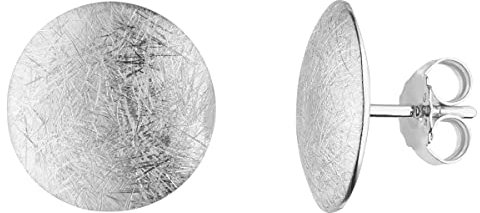 Scheiben Ohrstecker Goldschmiedearbeit aus Deutschland (Sterling Silber 925) Durchmesser 13 mm, Damen Ohrringe