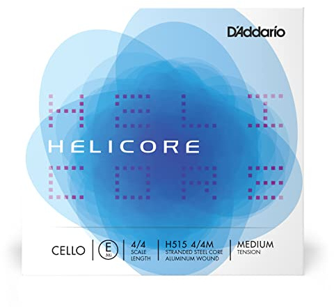 D'Addario Helicore Cello E-Saite 4/4 Mittel Spannung | Helicore Cellosaiten bieten klaren, warmen Klang, schnelle Bogenansprache, stabile Stimmung und langlebigen Stahlseilkern.