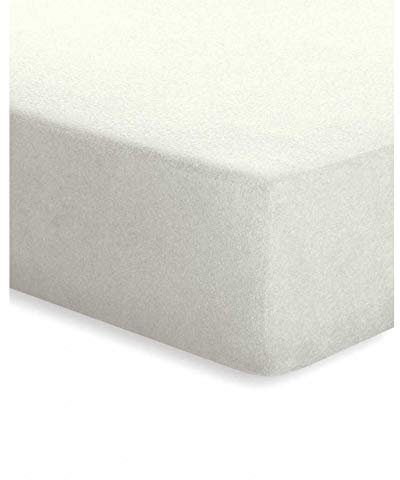 schlafgut 002-181 Frottee Stretch Spannbetttuch / 100 x 200 cm, wollweiss
