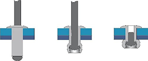 Bralo 1250003010 Blindniete (Ø x L) 3mm x 10mm Stahl Kupfer 500St.