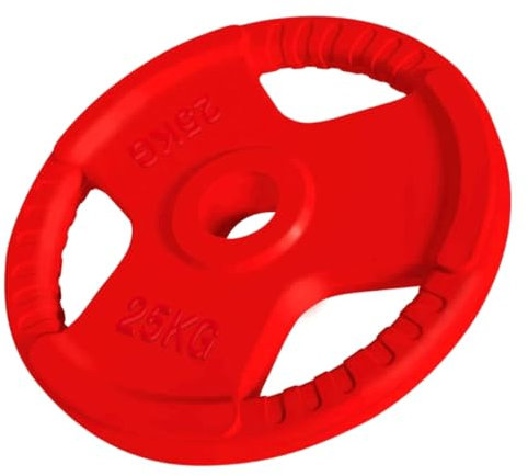 GORILLA SPORTS® Hantelscheiben - Einzeln 1,25-25kg / Set 30kg, 50mm, Gummi, mit Griff - Gewichte Hantel, Weight Plates, Gewichtsscheiben, Olympia Hantelscheibe, Langhantel Scheiben, Fitness Gewichte