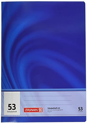 Brunnen 104349502 Vokabelheft (A4 Premium, 32 Blatt, liniert, mit Teilungslinie)