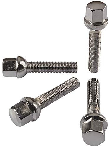 HASKYY 10 Radschrauben M14x1,5x60mm Radbolzen Chrom Kugelbund R12 Kugel