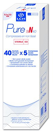 LCH Vlieskompressen, nicht gewebt, Steril, 7,5 x 7,5 cm, 200 Stück