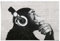 REINDERS Poster, The Chimp Stereo - wall, Schlafzimmer, Poster, Wanddeko, Room Decor, 150 gr. glänzend Bilderdruckpapier, Schwarz, 61x91,5cm
