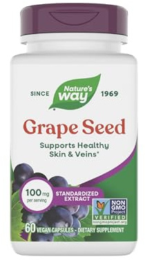 Nature's Way Grape Seed Standardized Extract, 100 mg per Serving, 60 ct