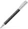 Faber-Castell 148910 - Tintenroller AMBITION Rhombus, Strichstärke: M, inklusive Geschenkverpackung, Schaftfarbe: schwarz / silber