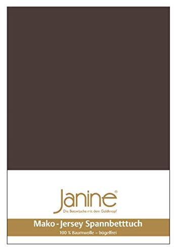 Janine Spannbetttuch 5007 Mako Jersey 140/200 bis 160/200 cm Dunkelbraun Fb. 87