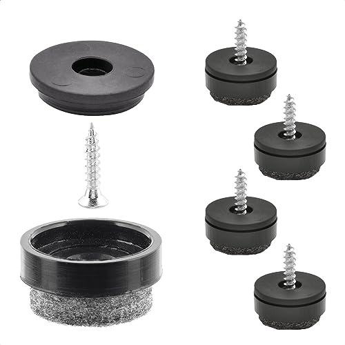Wagner QuickClick® Filzgleiter Möbelgleiter Stuhlgleiter 12tlg-Set zum Anschrauben - 4X Silencer Basis Ø 14/17 mm+Schraube+Gleiter austauschbar - Ultrasoft Slim Ø 17 mm - Made in DE - 15780200