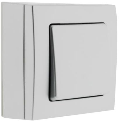 Zenitech - Interrupteur Va & Vient 10A - Appareillage Électrique Saillie sans Vis Apparente - Installation Facile Compatible Moulures Standards - Normes NF et CE - Gris