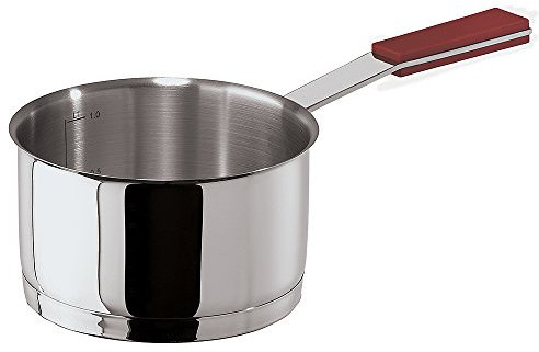 Sambonet 12 O'Clock Casseruola Alta 1 Manico, Acciaio Inossidabile, Rosso, 14 cm