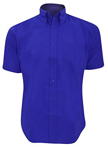 Kustom Kit Mens Workwear Oxford Short Sleeve Shirt (16inch) (Italian Blue)