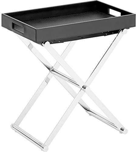 JOOP! HOMELINE, Beistelltisch klappbar mit Tablett L, Schwarz Chrom