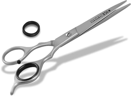 Haarschere ICE-ERGO mit Mikroverzahnung - Fingerablage - Mikroverzahnung (17.78) Silber