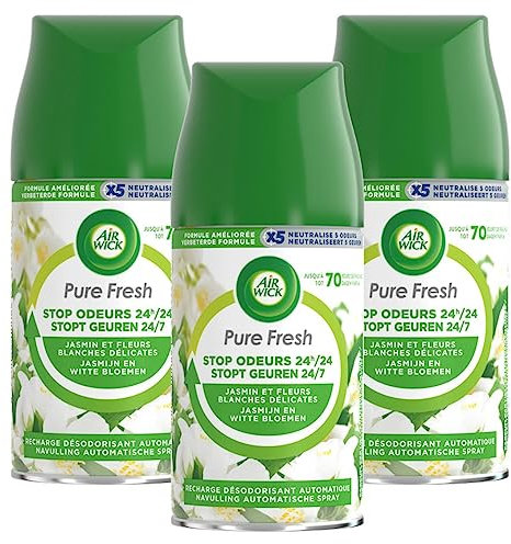 Air Wick Lot de 3 Recharges Freshmatic Pure Fresh Jasmin - 250 ml