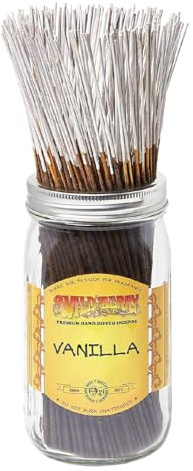 Wild Berry Incense Sticks - Vanilla - Warm Vanilla Bean and Bourbon Scent - Hand Dipped in The USA (100 Count)