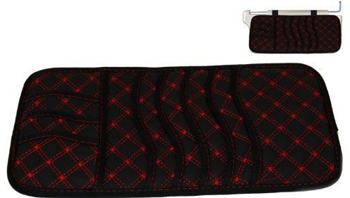 Ex-Pro® Car CD Storage Sun Visor, with card holder - for 5 CDs [Black & Red]