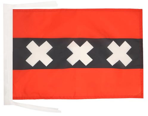 AZ FLAG - Flagge Amsterdam - 45x30 cm Mit Kordel - Amsterdam Fahne 30 x 45 Cm - Flaggen