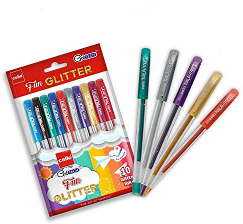 Cello Fun Glitter Gel Stift – 10 Wunderkerze Farbe Stifte