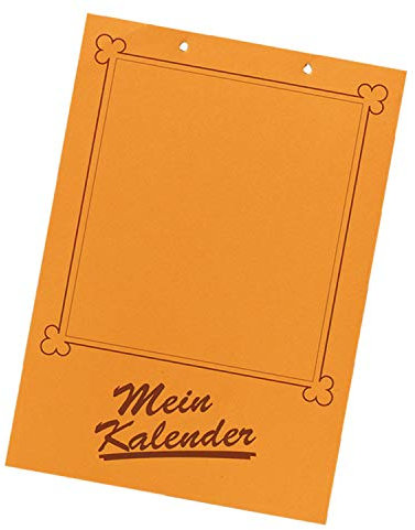 folia 2305 - Dauerkalender zum Selbstgestalten, DIN A4 Format, farbiges Papier, 1 Deckblatt und 12 Monatsblätter mit Platz für Fotos, Bilder oder Selbstgemaltes