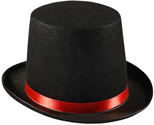 Dress Up America Cappello A Cilindro Da Smoking Per Adulti – Cappello Da Festa Del Mago Nero – Cappello Da Smoking Formale Unisex