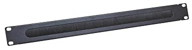 LogiLink Professional ORCEB1B - 19 Kabeldurchführung 1HE, mit Bürsteneinsatz, schwarz
